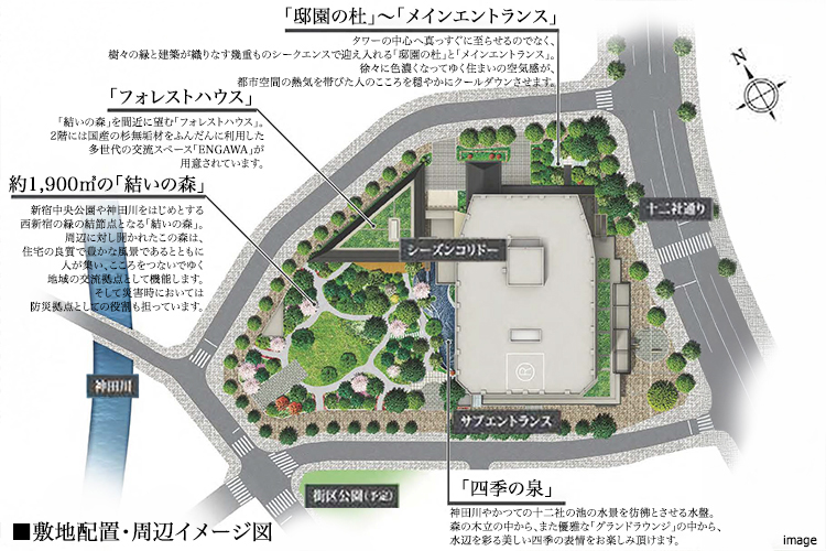 敷地配置・周辺イメージ図｜ザ・パークハウス西新宿タワー60